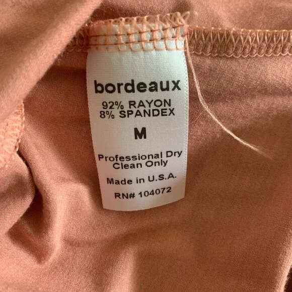 Bordeaux Halter Neck Dress With Oversize Ties At Waist Pale Pink Jersey Sz Med - Picture 5 of 5